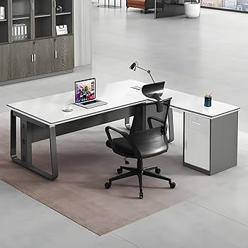 オフィスデスク　事務所に Amazon.co.jp: 社長デスク L字型 オフィスデスク 長さ120-220cm